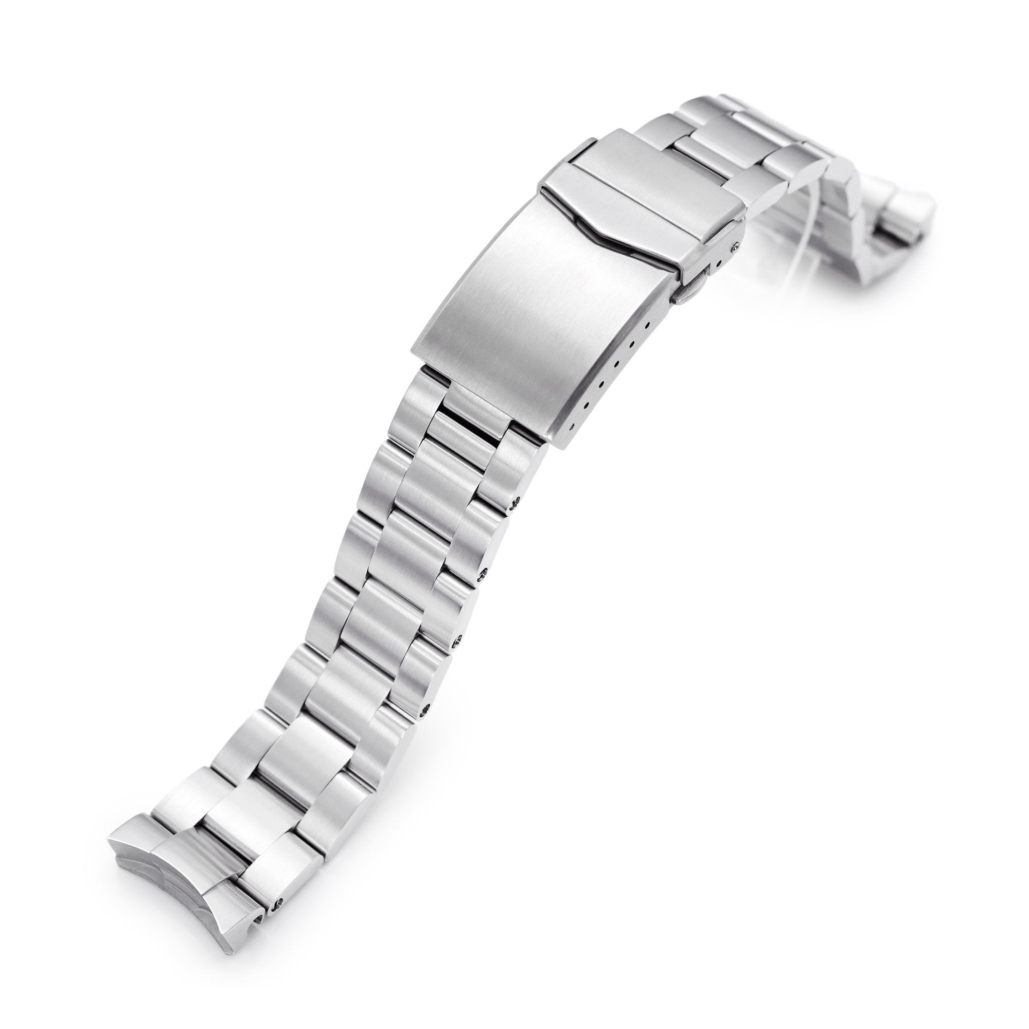 20mm Super-O Boyer 316L Stainless Steel Watch Band for New Seiko 5 40mm, Brushed V-Clasp Strapcode Watch Bands