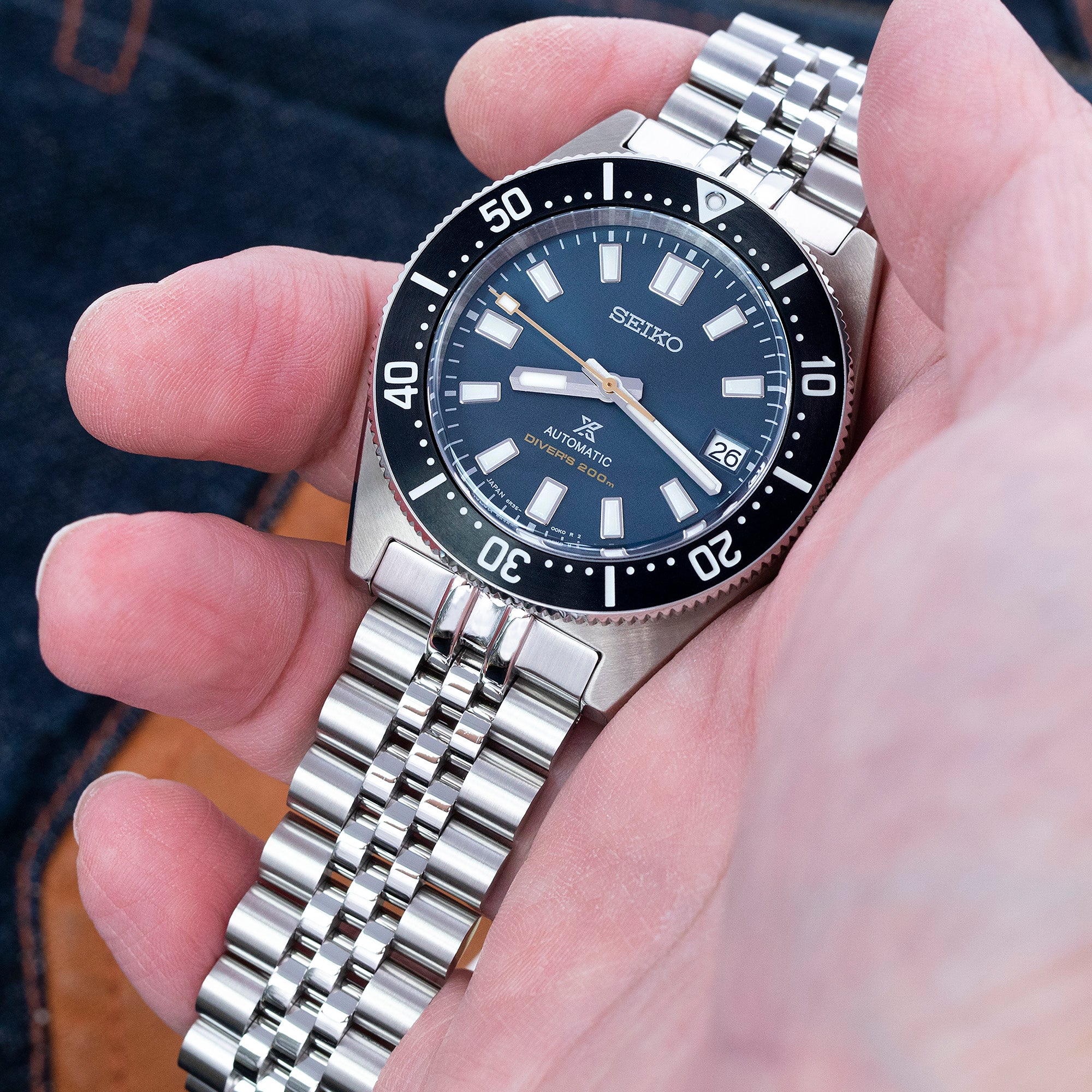 20 mm Super-J Louis stainless bracelet for Seiko 62MAS SPB143