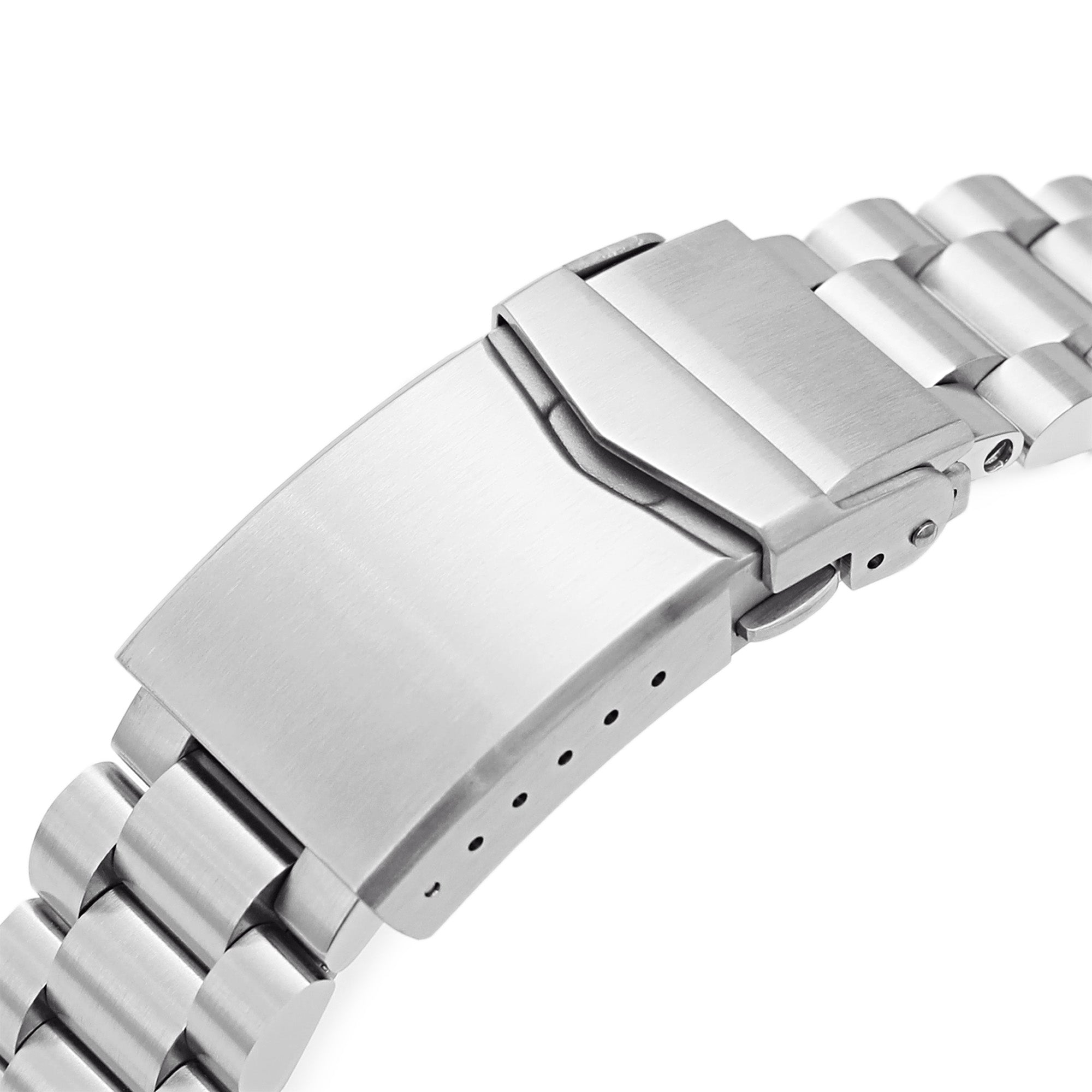 22mm Solid 316L Stainless Steel Endmill Watch Bracelet for SEIKO Diver SKX009, V-Clasp Button Double Lock Strapcode Watch Bands