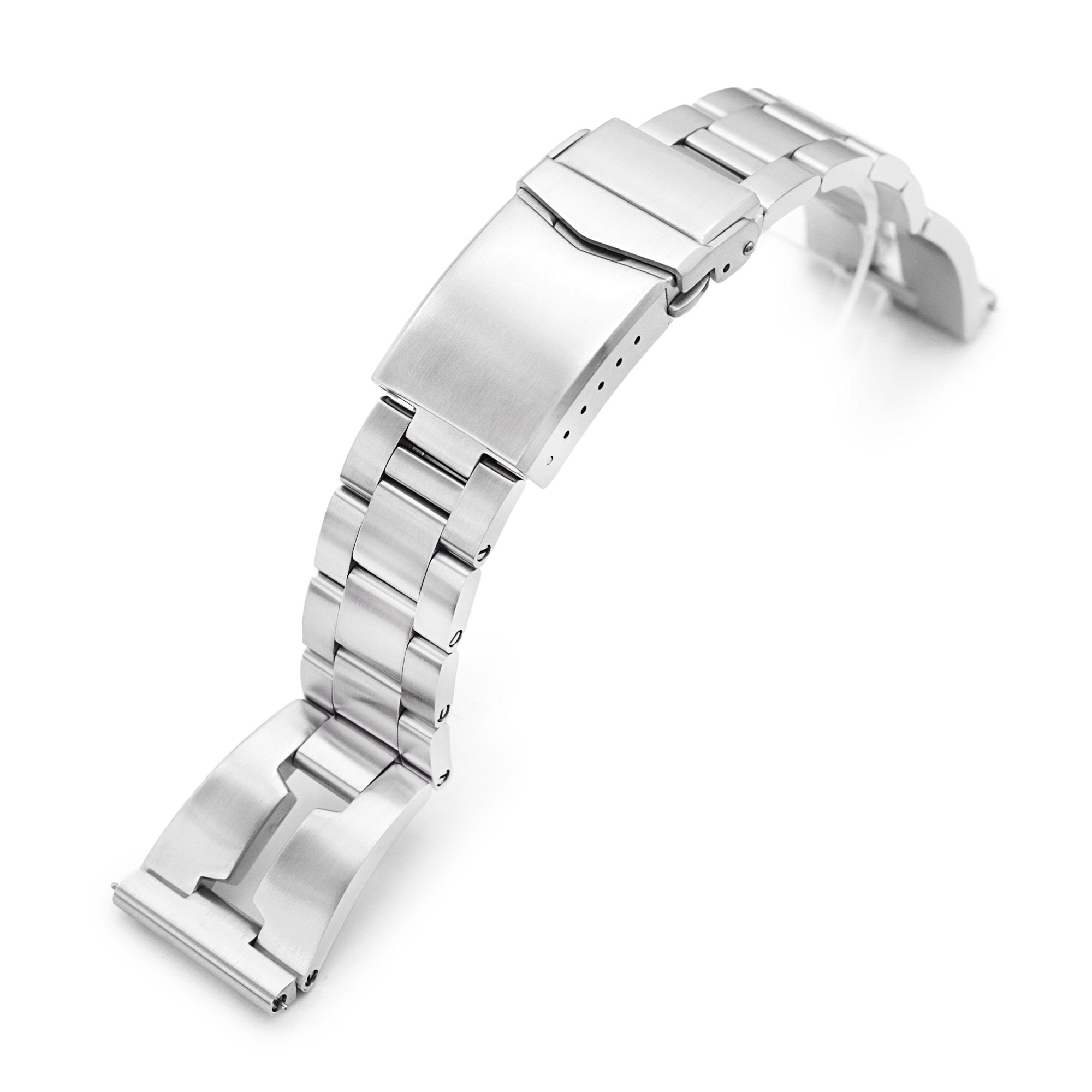 22mm Retro Razor QR Watch Band Straight End Quick Release, 316L Stainless Steel Brushed V-Clasp Strapcode Watch Bands