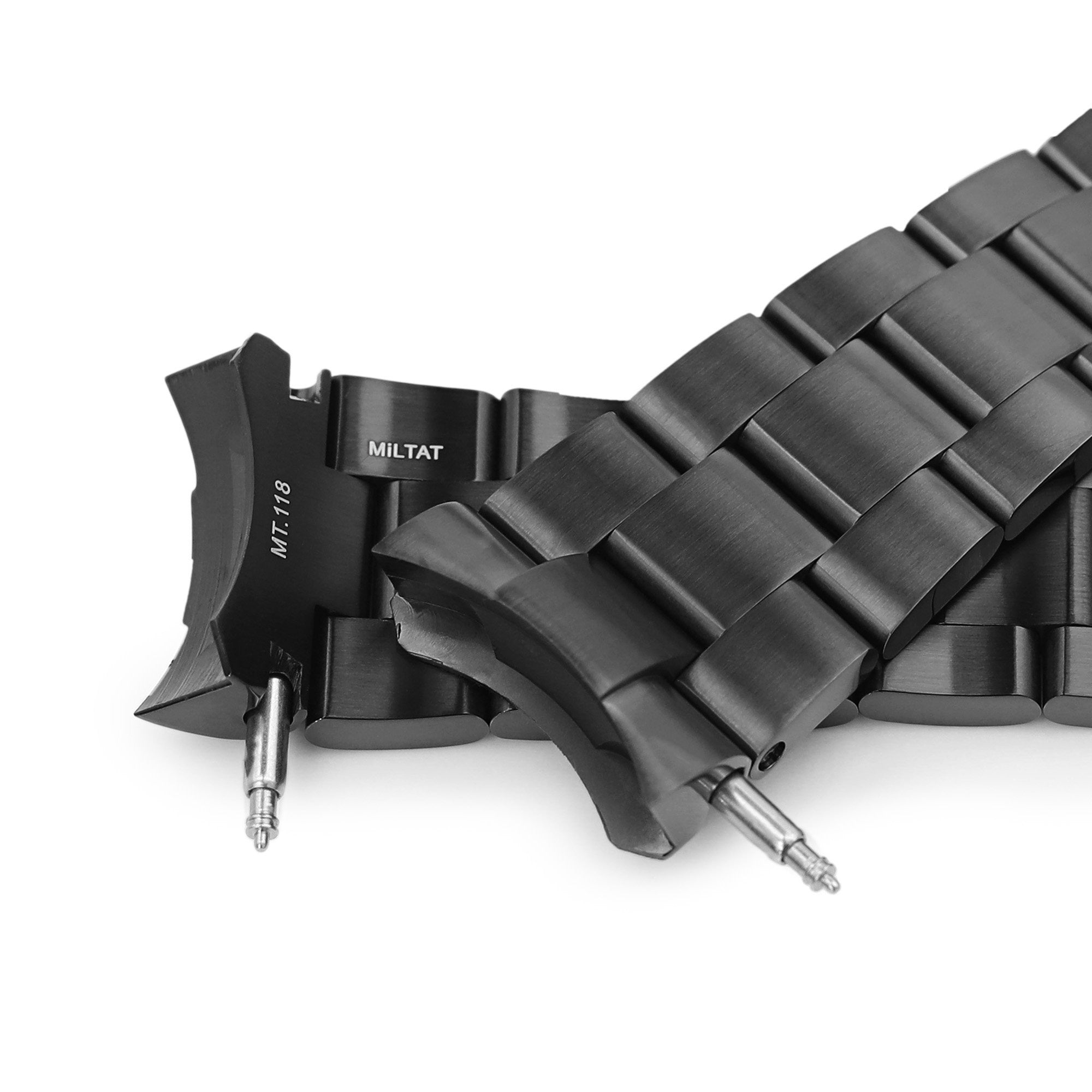 22mm Super-O Boyer 316L Stainless Steel Watch Band for Seiko 5 SRPD65K1, PVD Gun Color V-Clasp Strapcode Watch Bands