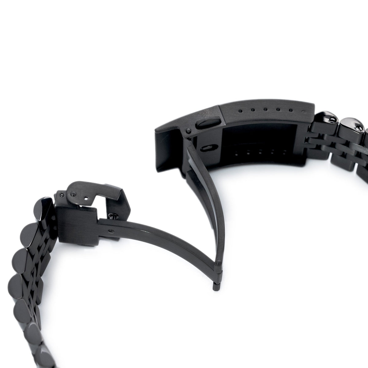 22mm Super-J Louis 316L Stainless Steel Watch Band for Seiko new Turtles SRPC49, Diamond-like Carbon (DLC coating) V-Clasp Strapcode Watch Bands