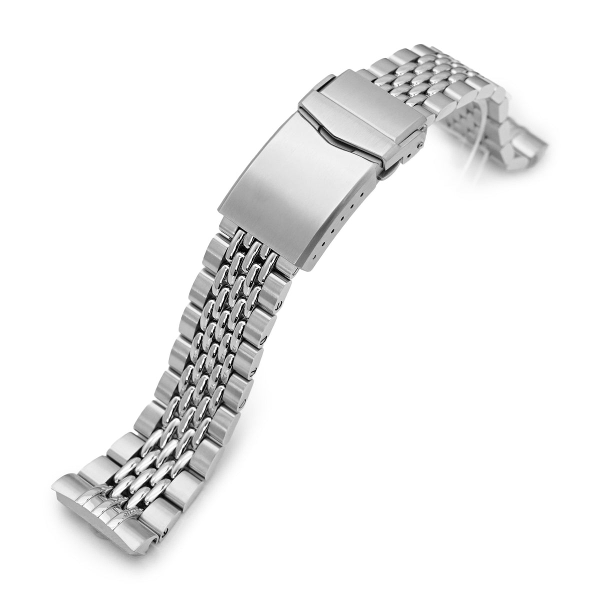 22mm Goma BOR 316L Stainless Steel Watch Band for Seiko new Turtles SRP777, Brushed and Polished V-Clasp Strapcode Watch Bands