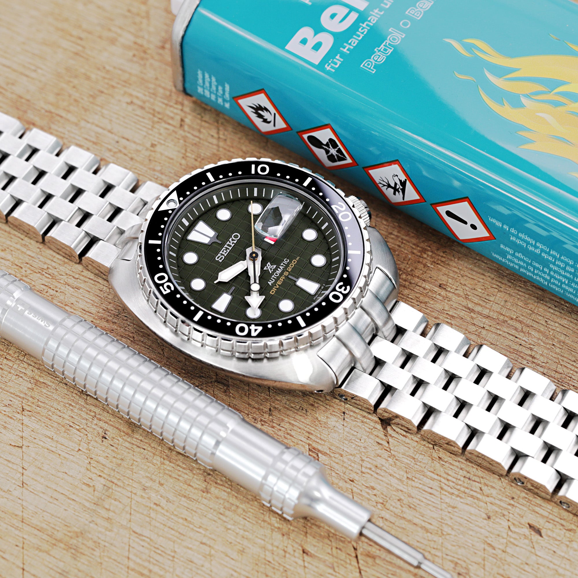 22mm Super Engineer II Stainless Steel band for Seiko Turtle SRP777 ...