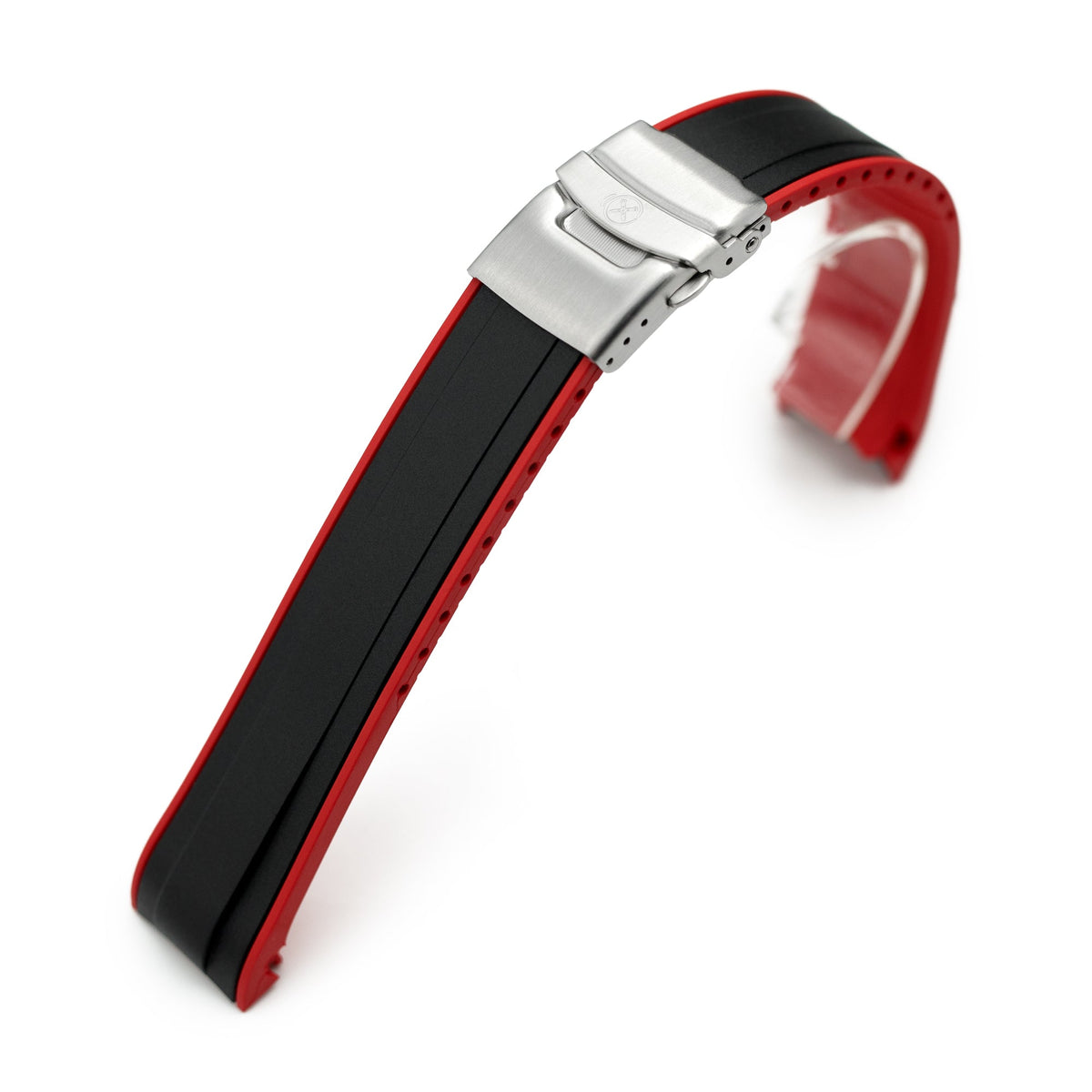 StrapXPro - SX1A Rubber Strap for New Seiko 5 Sport 5KX/GMT, Black and Red Strapcode Watch Bands
